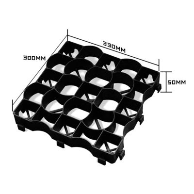 333x333x50мм Пластиковая газона газоночная решетка HDPE Лошадиный подъездная решетка