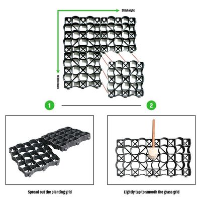 333x333x50мм Пластиковая газона газоночная решетка HDPE Лошадиный подъездная решетка