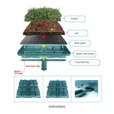 Экологически чистый Sedum Green Roof Modular Tray System для посадки цветов и овощей
